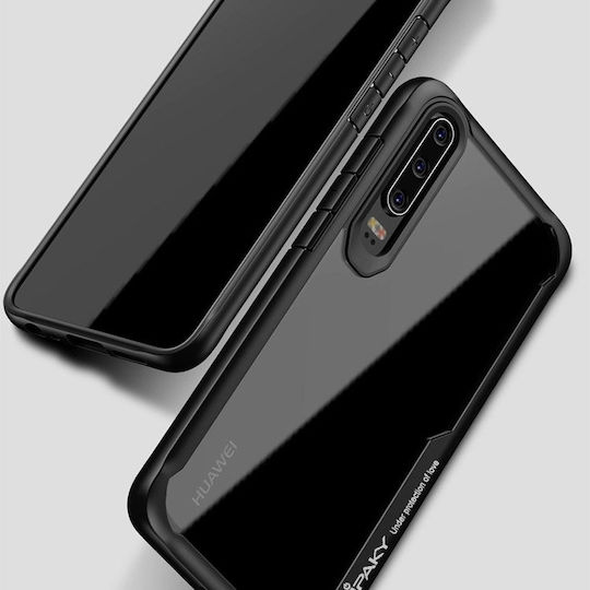 iPaky Anti-Fall Survival Back Cover Silicone Black (Huawei P30)