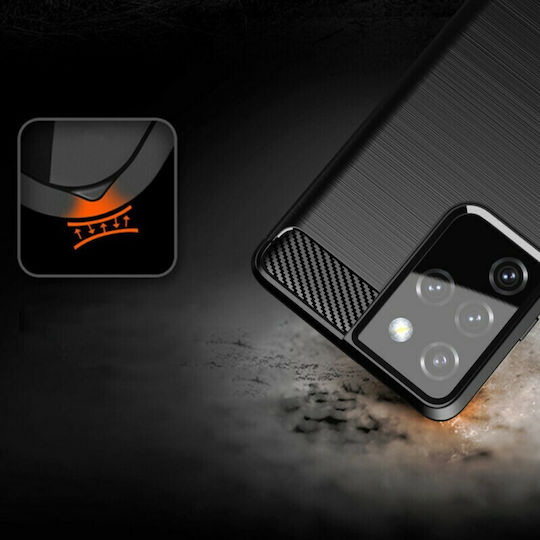 Hurtel Carbon Flexible Back Cover Σιλικόνης Μαύρο (Galaxy S21 Ultra 5G)