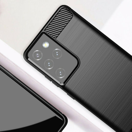 Hurtel Carbon Flexible Back Cover Σιλικόνης Μαύρο (Galaxy S21 Ultra 5G)