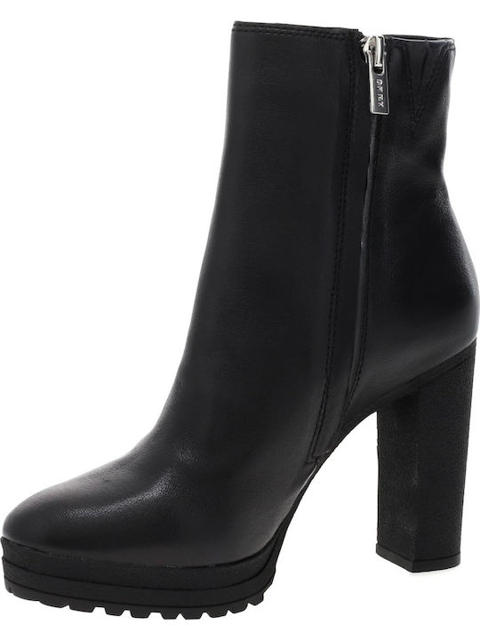 Tessi Leather Women's Ankle Boots with High Heel Black