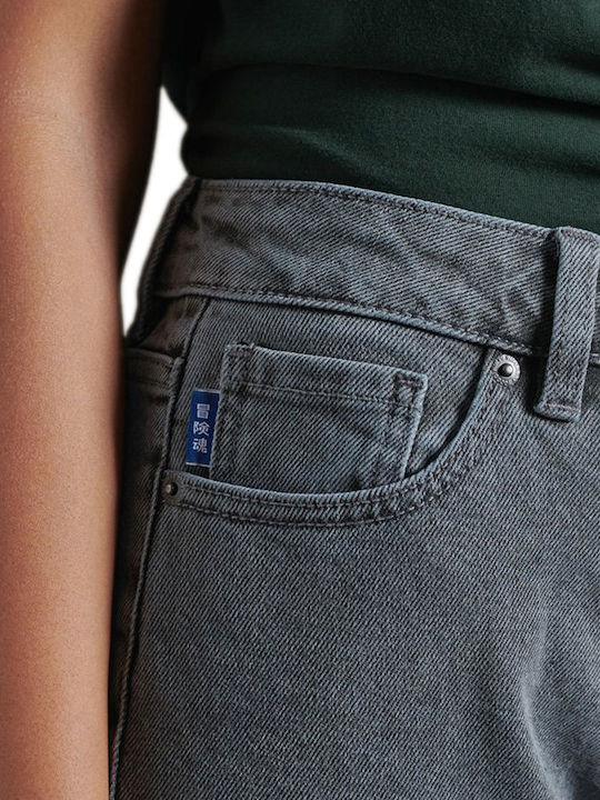 Hoch tailliert Damenjeans in Schlanker Passform Schwarz