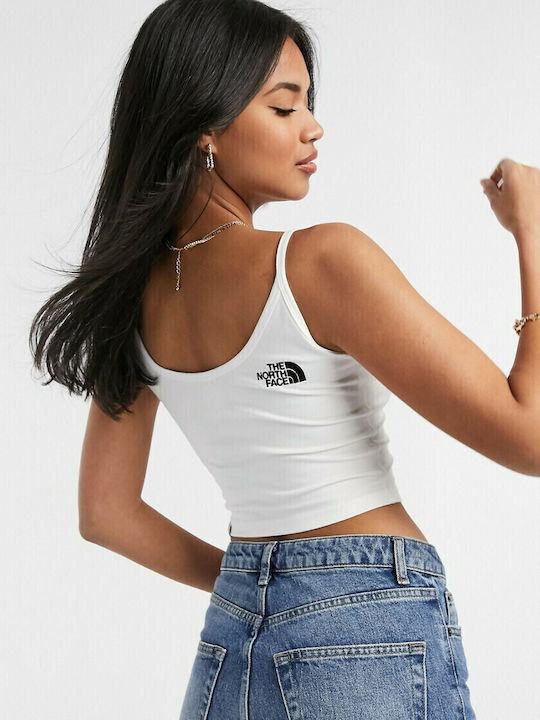 Sommerlich Damen Baumwolle Bluse Spaghetti-Träger Weiß
