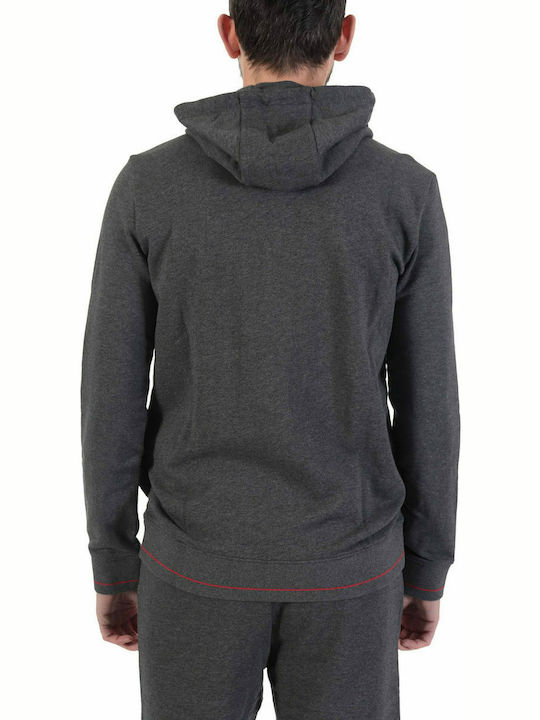 Hugo Boss Men's Sweatshirt Jacket with Hood and Pockets Gray