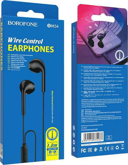 Borofone BM54 Maya Earbuds Freihändig Kopfhörer mit Stecker 3.5mm Schwarz