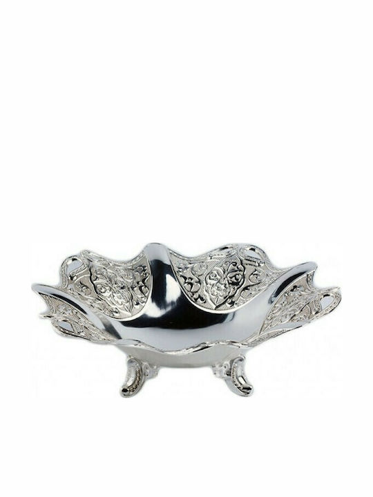 HQ-25509 Decorative Bowl Pedestal Silver 19x19x6.5cm