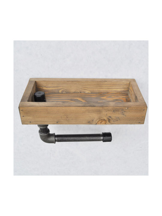 HomeMarkt Wall-mounted Paper Holder Metallic Brown