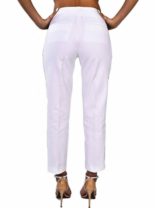 Michael Kors MS93H42C64 Women's High-waisted Cotton Trousers White