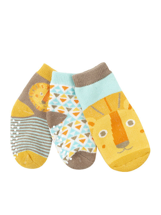 Zoocchini Αντιολισθητικές Παιδικές Κάλτσες Μακριές για Αγόρι 3 Pack Πολύχρωμες