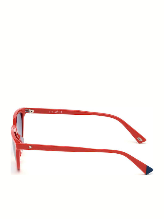 Web Women's Sunglasses with Red Plastic Frame and Blue Gradient Lens WE0264 66W