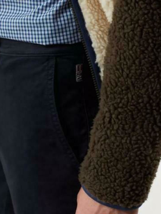 Mana Wint Trousers Chino in Slim Fit Navy Blue