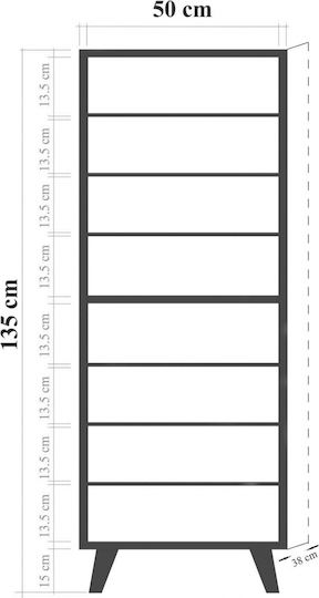 Ξύλινη Παπουτσοθήκη με 8 Ράφια Sonoma Μ50xΠ38xΥ135cm
