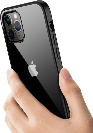 Crong Clear Bumper Umschlag Rückseite Silikon Schwarz (iPhone 12 Pro Max)