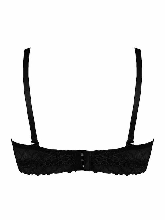 Women's bra reinforced elastic lace. Covers B cup. Packaging 2pack BLACK ROSE