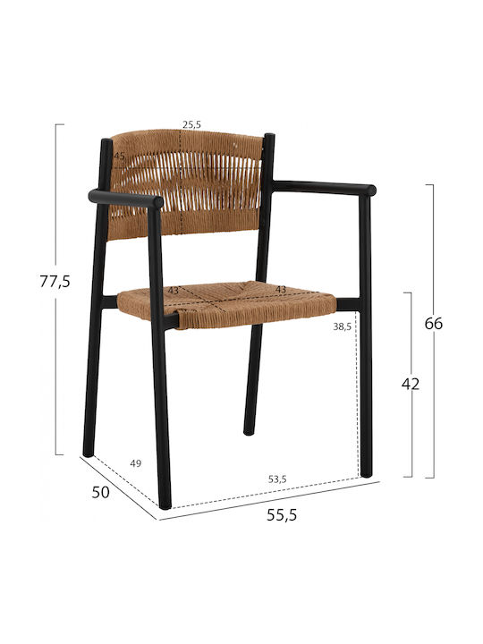 Outdoor Chair Aluminum Anthracite / Beige 55.5x50x77.5cm
