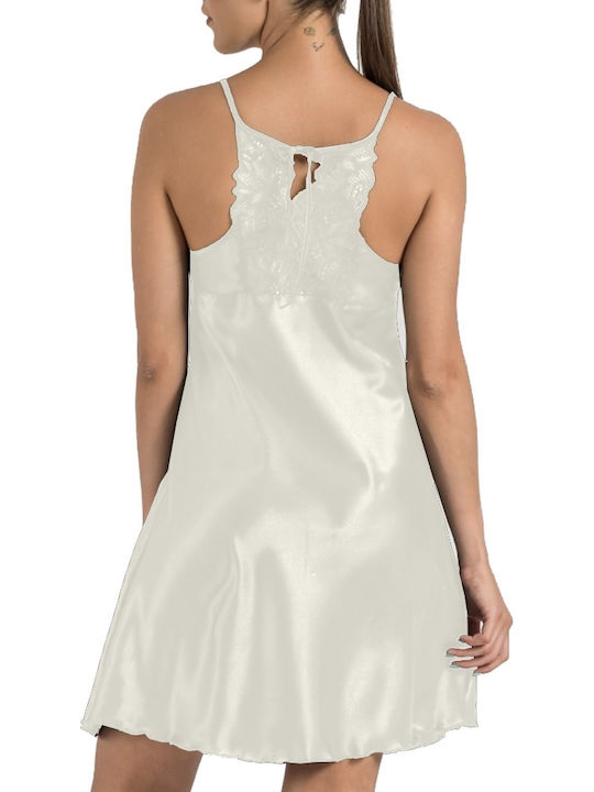 Luna Satin Women's Nightdress White 6601 Luna Satin Women's Nightdress White 6601