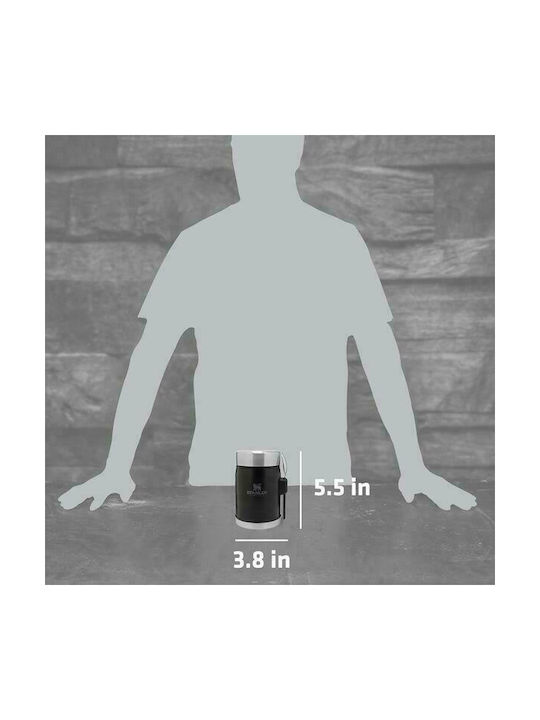 Stanley The Legendary Food Jar and Spork Cutie pentru Mâncare Termos Inox Negru mat Pebble 400ml 1buc