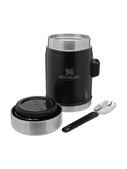 Stanley The Legendary Food Jar and Spork Cutie pentru Mâncare Termos Inox Negru mat Pebble 400ml 1buc