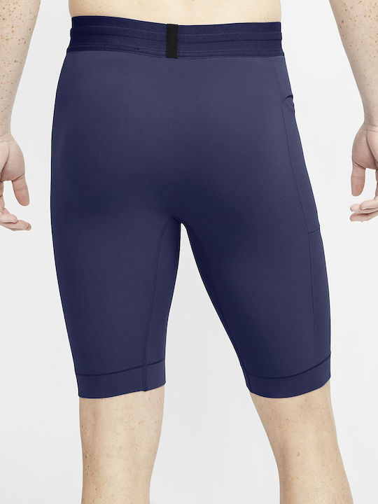 Nike Yoga Dri-FIT Ανδρικό Αθλητικό Κολάν Κοντό Μπλε