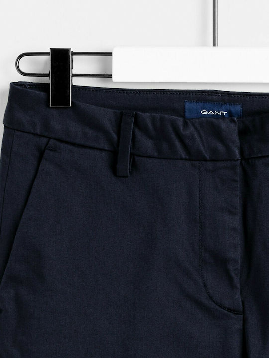 Gant Femei Pantaloni Chino cu Croială Slim Albastru marin