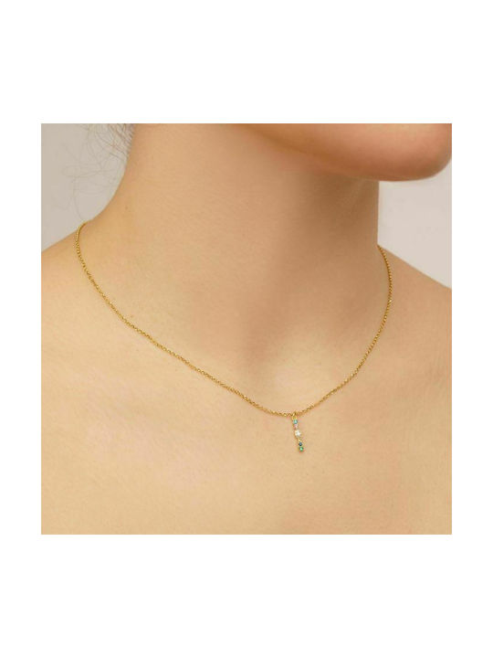 Excite-Fashion Necklace Monogram from Gold Plated Silver with Zircon