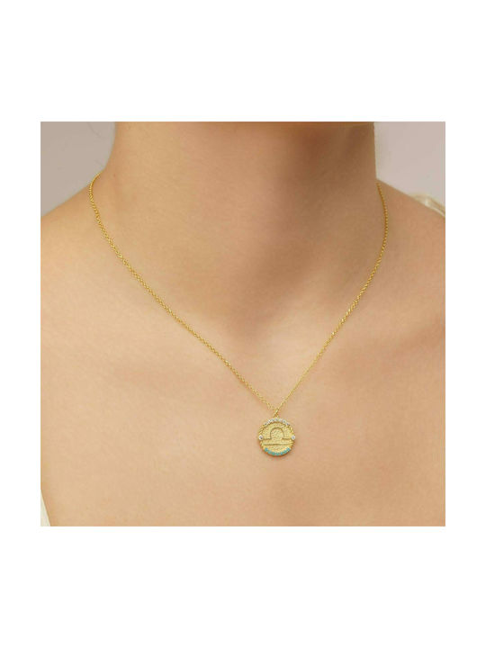 Excite-Fashion Necklace Zodiac Sign from Gold Plated Silver with Zircon