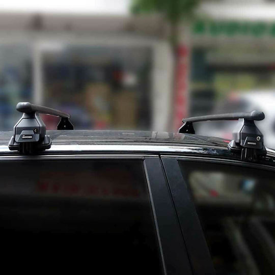 Menabo Menabo Metallic Roof Bars 112cm for Kia Rio 5D for Cars with Factory Bars Set with Roof Rack Legs Black