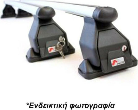 Menabo Steel Car Roof Bars 112cm for Mercedes-Benz C Class 4D for Cars with Factory Roof Bars Set with Roof Rack Legs Black