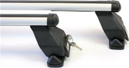 Menabo Aluminum Car Roof Bars 112cm for Seat Inca 5D for Cars with Factory Roof Bars Set with Roof Rack Legs Silver