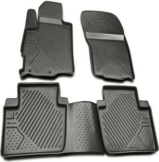 Novline Set of Front and Rear Mats 4pcs Tray Type for Peugeot 4007 Gray