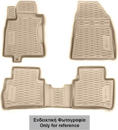 Novline Set of Front and Rear Mats 4pcs Tray Type for Peugeot 407 Beige