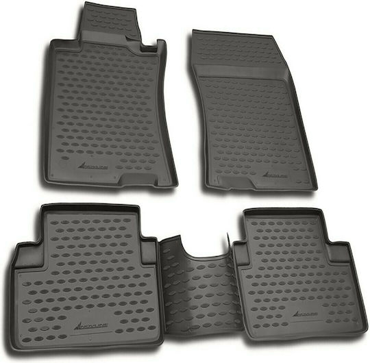 Novline Set of Front and Rear Mats 4pcs Tray Type for Honda Accord 2003-2007 Gray
