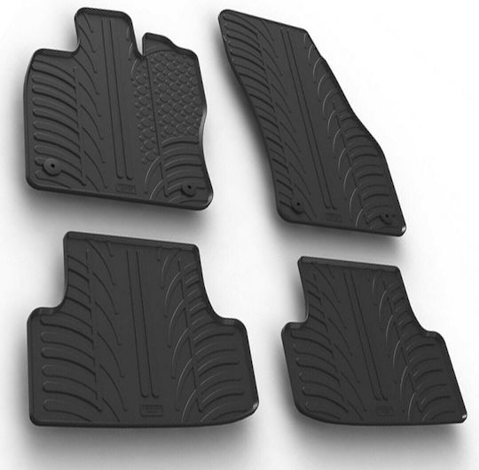 Lampa Set of Front and Rear Mats 4pcs Tray Type for Seat Ateca 2016 Black