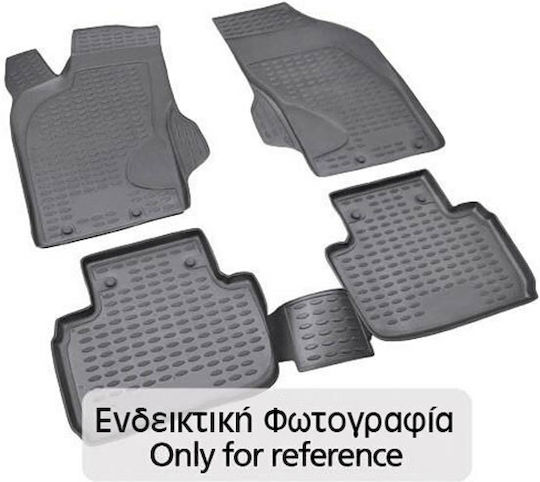 Novline Set of Front and Rear Mats Tray Type 4pcs from Rubber for Hyundai Elantra Gray