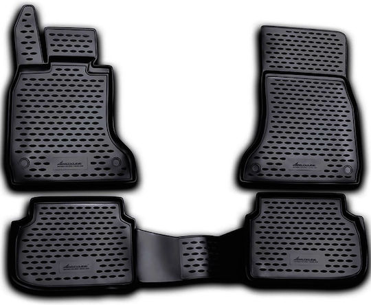 Novline Set of Front and Rear Mats 4pcs Tray Type for BMW Series 7 2007-2015 Black
