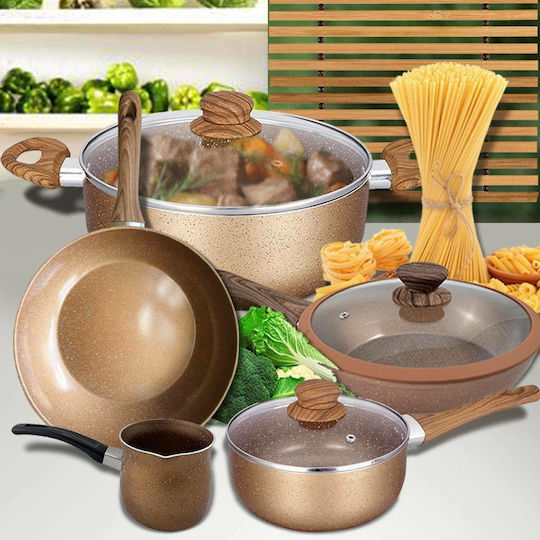 Chios Hellas Woodstone Deep Pot made of Aluminum 28cm