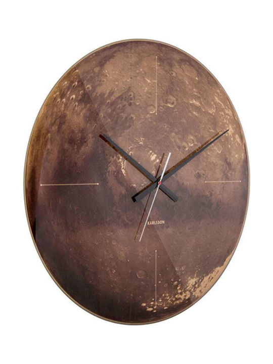 Karlsson Planet Mars Wall Clock Glass Copper Ø60cm