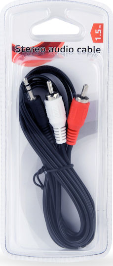 Gembird Gembird 3.5mm Male to RCA Male Audio Cable Black 1.5m