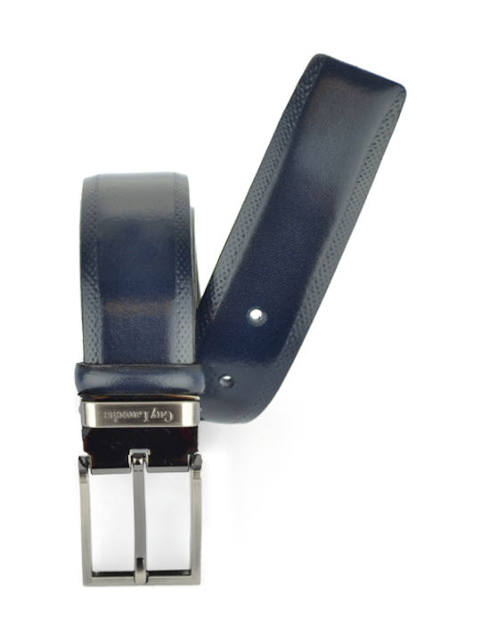 Guy Laroche GL-105 Men's Leather Belt Blue