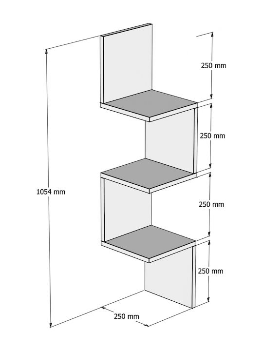 Γωνιακό Ράφι Τοίχου Καρυδί 25x25x105.4εκ.