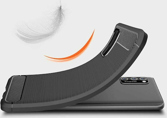 Hurtel Carbon Back Cover Σιλικόνης Μαύρο (Poco M3 / Redmi 9T)