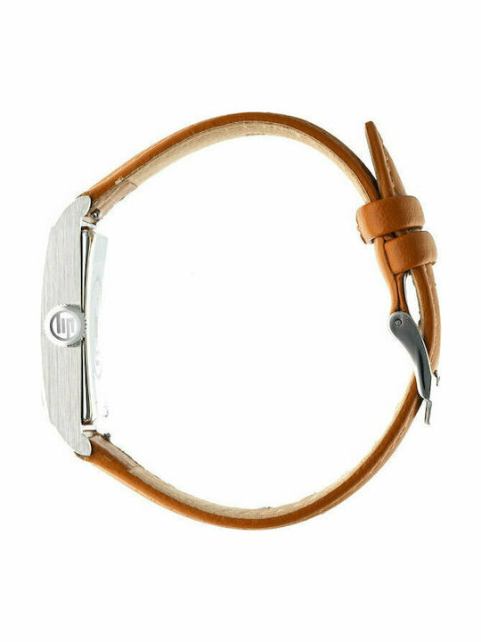 Lip Watches Churchill T18 Men's Watch 24mm Battery with Brown Leather Strap