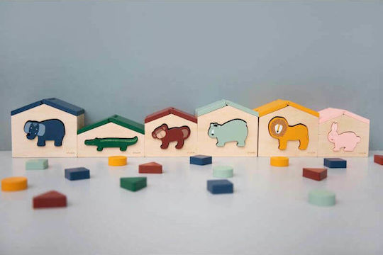 Trixie Shape Sorting Toy House Mr. Lion made of Wood for 18++ Months
