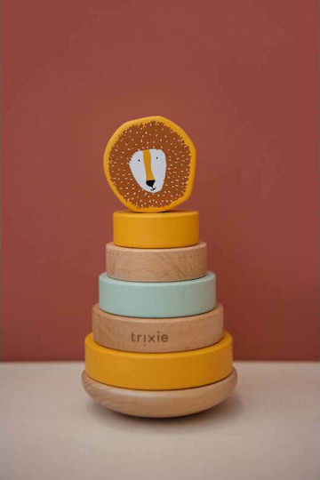 Trixie Jucărie de Stivuire Stacking Toy Mr. Lion din Lemn pentru 12++ Luni