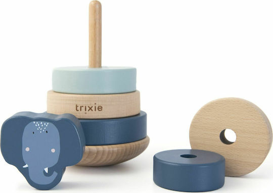 Trixie Stacking Toy Stacking Toy Mrs. Elephant made of Wood for 12++ Months