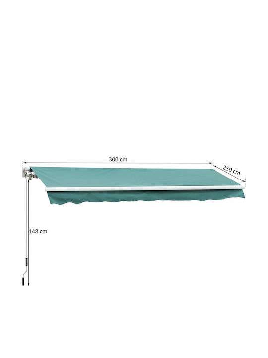 Outsunny Τέντα Βεράντας Πράσινη 3x2.5m
