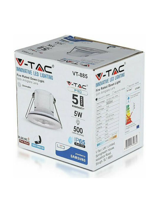 V-TAC Waterproof Outdoor Ceiling Spot with Integrated LED 5W in White Color 8177