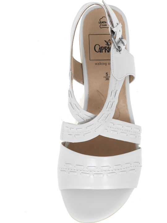 Caprice Leather Women's Sandals White