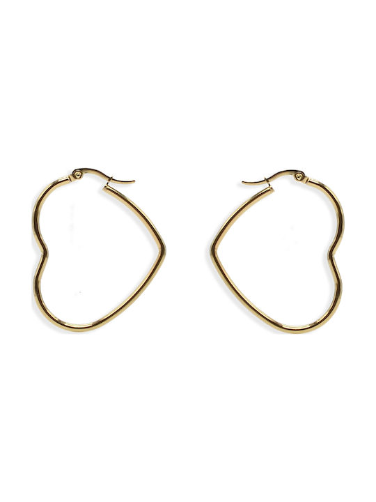 AMORINO HEART-M earrings in steel gold