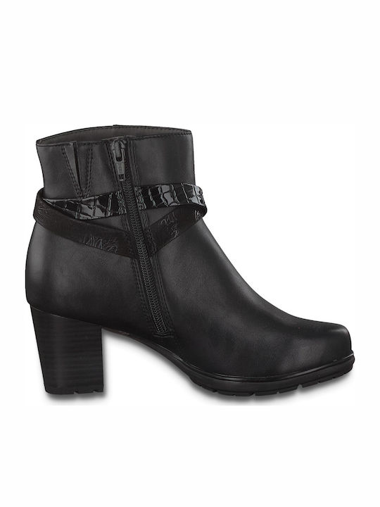 Jana Leather Women's Ankle Boots Black