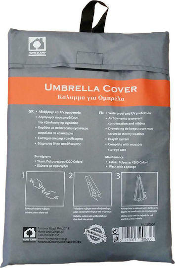 Home & Camp Impermeabil Protecție Capac Umbrelă 30x30x210buc în Culoare Gri 1buc